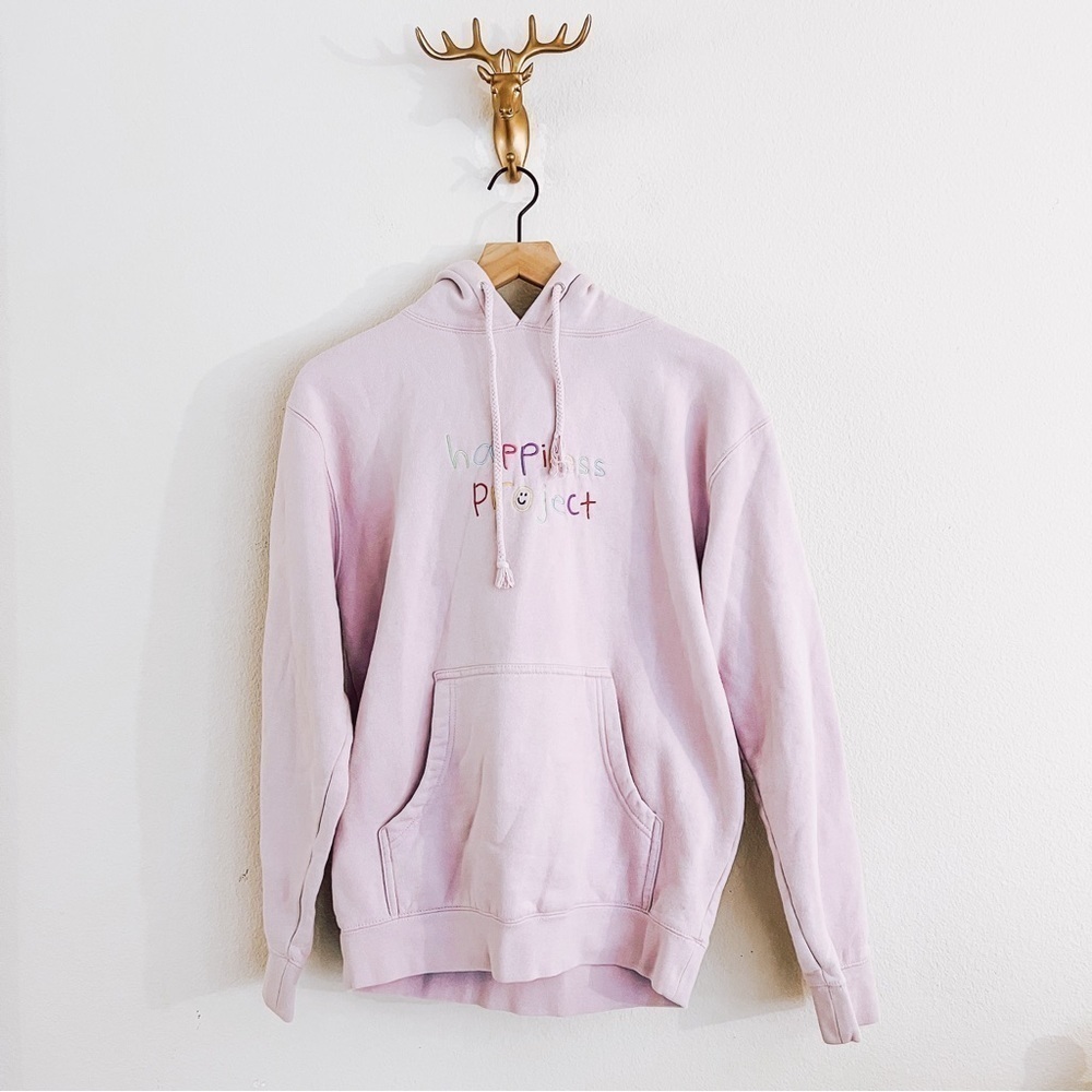 Happiness Project Men's Lavender Hoodie Hooded Sweater Size Small